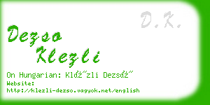 dezso klezli business card